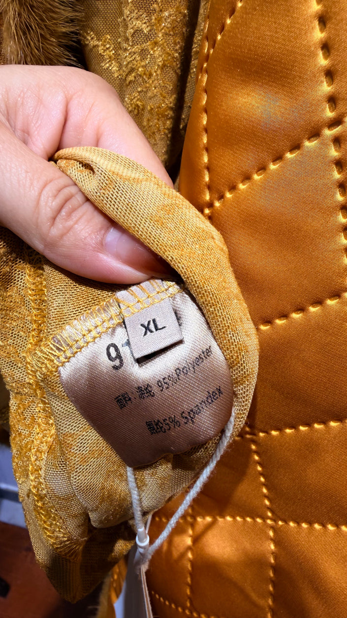 Yellow Rayon Wool Vest + Yellow Polyester Inner Top Set | Warm Elegance in Layers