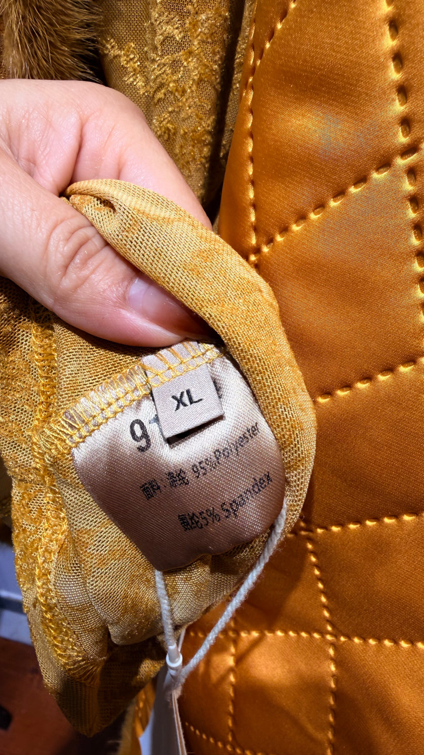 Yellow Rayon Wool Vest + Yellow Polyester Inner Top Set | Warm Elegance in Layers