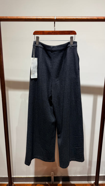 Grey Wool-Blend Wide-Leg Trousers | Modern Refined Elegance