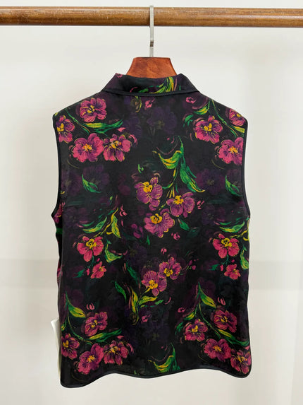 Floral-patterned sleeveless top 