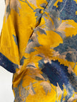 Yellow Peony Print Xiangyunsha Blouse-Luxe Orienta Modern Chinese Style Top - Luxe Orienta CO., LIMITED