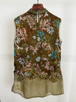 Green Embroidered  Blouse Organza Sleeveless with Floral Motif-Luxe Orienta - Luxe Orienta CO., LIMITED