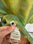 Green Mulberry Silk Satin Jacquard Blouse with Frog Buttons-Luxe Orienta