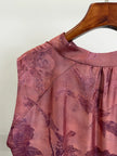 Muted Pink Floral Jacquard Sleeveless Blouse  | Luxe Orienta Modern Chinese Fashion - Luxe Orienta CO., LIMITED