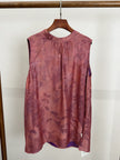 Muted Pink Floral Jacquard Sleeveless Blouse  | Luxe Orienta Modern Chinese Fashion - Luxe Orienta CO., LIMITED