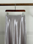 Lavender Acetate Satin Mermaid Midi Skirt | Elegant High Waist Skirt - Luxe Orienta CO., LIMITED