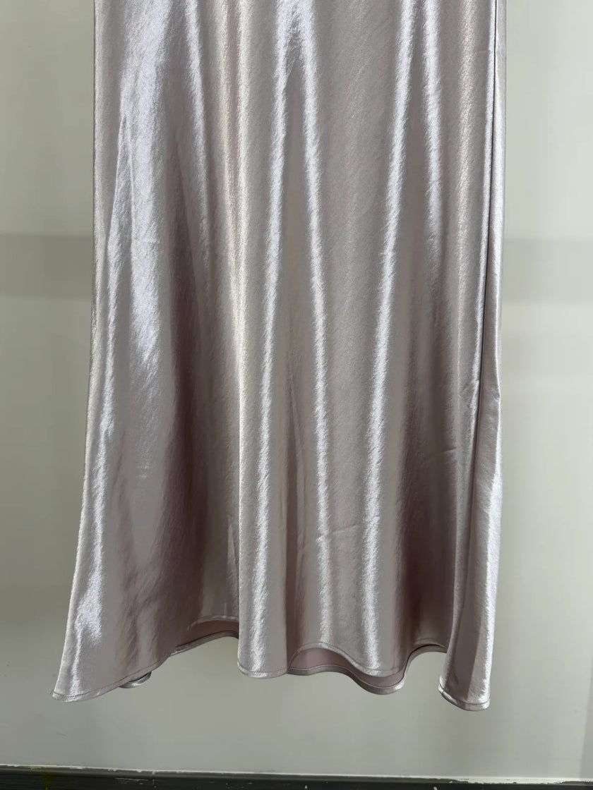 Lavender Acetate Satin Mermaid Midi Skirt | Elegant High Waist Skirt - Luxe Orienta CO., LIMITED
