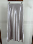 Lavender Acetate Satin Mermaid Midi Skirt | Elegant High Waist Skirt - Luxe Orienta CO., LIMITED