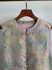 Pink-Purple Paisley Jacquard Rayon Vest – Chinese Knot Button Waistcoat | Luxe Orienta - Luxe Orienta CO., LIMITED