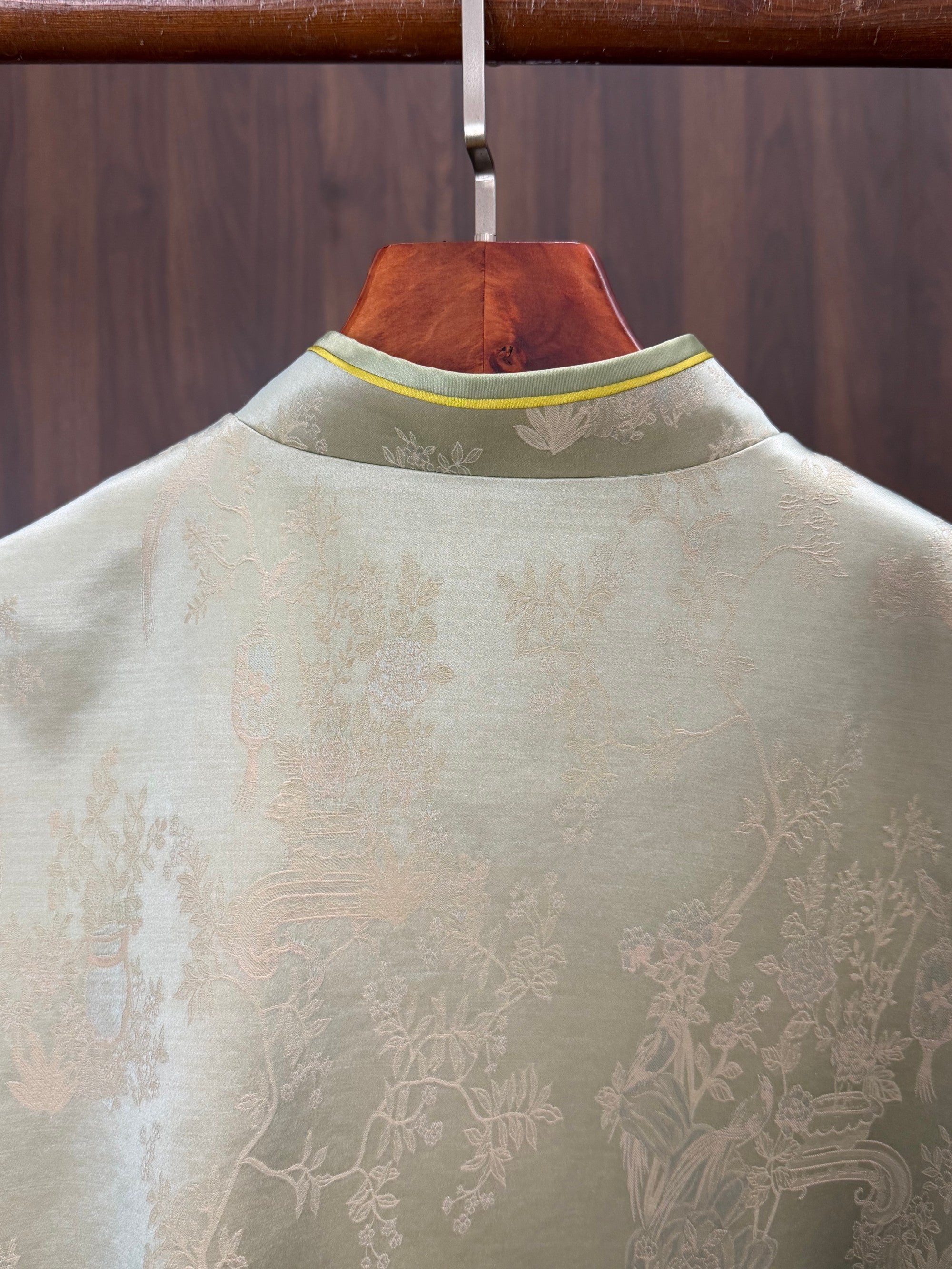 beaded embroidery floral cuff detail mulberry silk chinese jacket