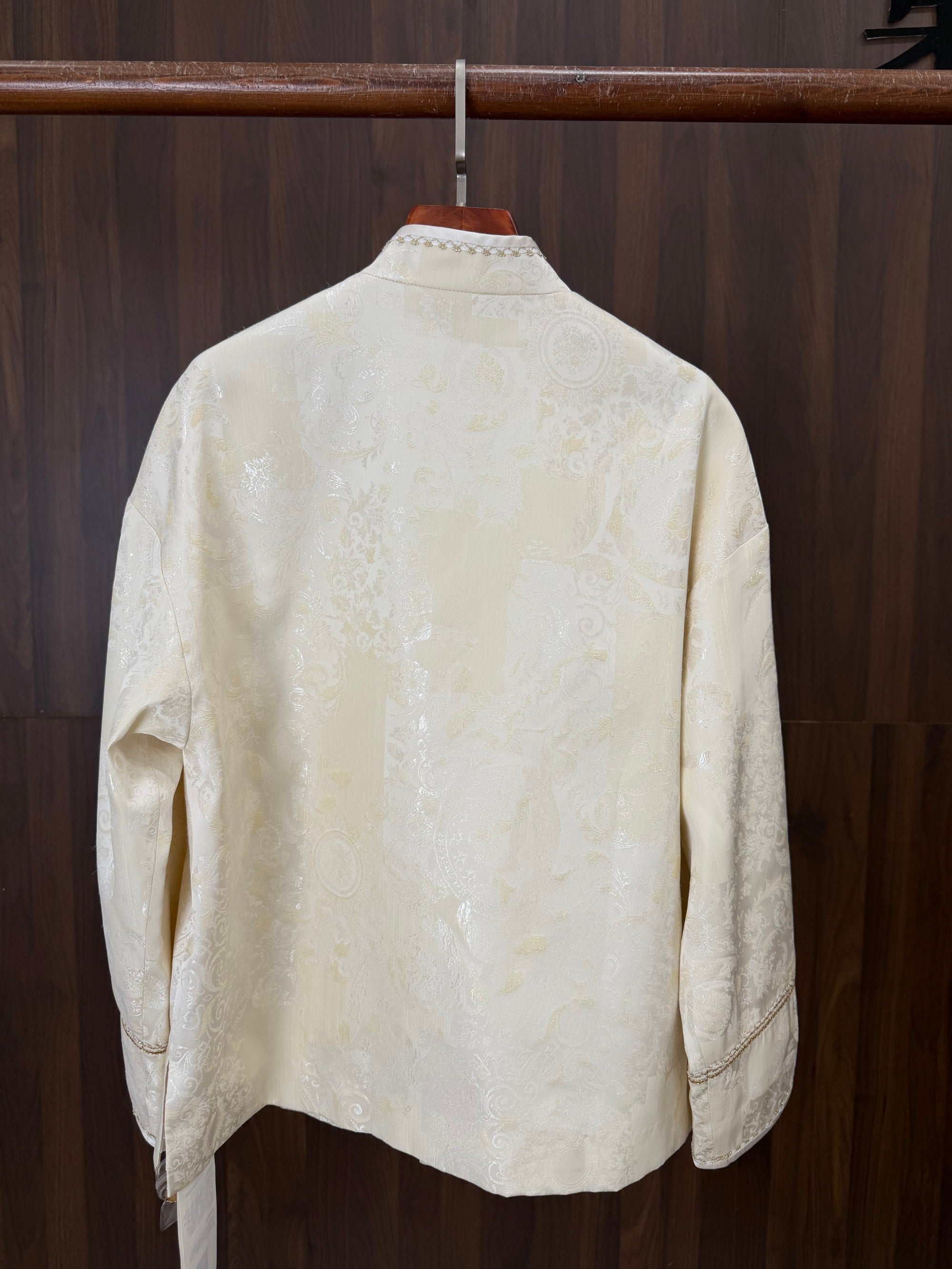 white beaded pine embroidered tang jacket modern chinese fashion luxe orienta