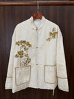 white beaded pine embroidered tang jacket modern chinese fashion luxe orienta