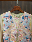 traditional roundel embroidery detail pink chinese vest