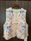 pink embroidered chinese vest women modern chinese fashion luxe orienta