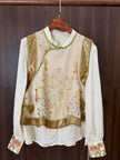 Beige Phoenix Gold Jacquard Embroidered Vest | Modern Chinese Style Waistcoat | LUXE ORIENTA - Luxe Orienta CO., LIMITED