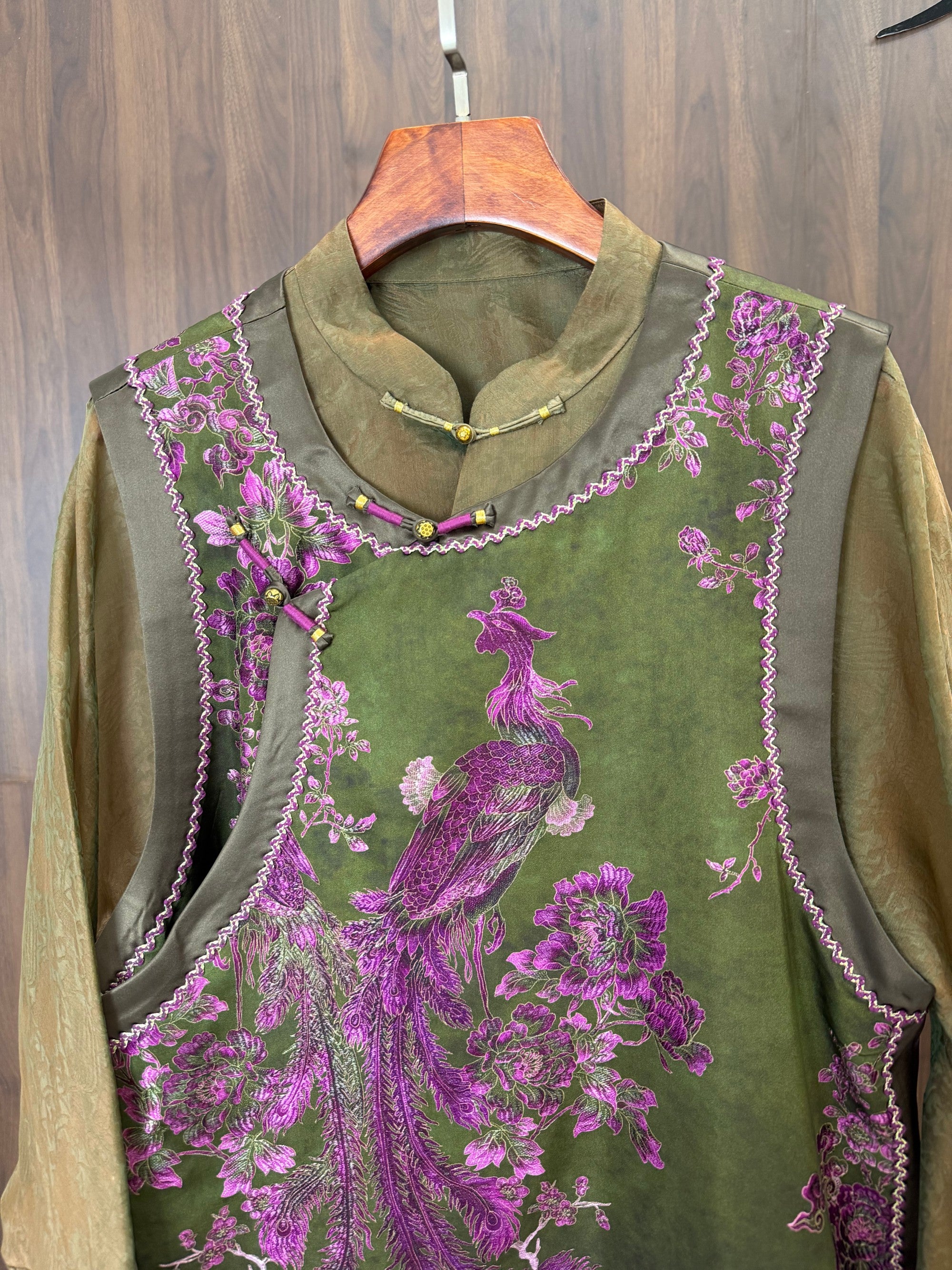 purple phoenix embroidered chinese vest women modern chinese fashion luxe orienta