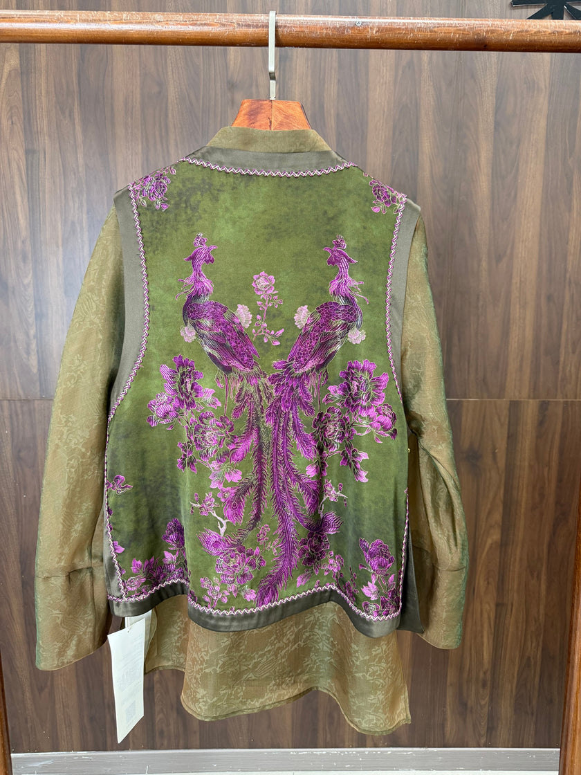 purple phoenix embroidered chinese vest women modern chinese fashion luxe orienta