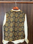 yellow peacock embroidered beaded vest modern chinese fashion LUXE ORIENTA