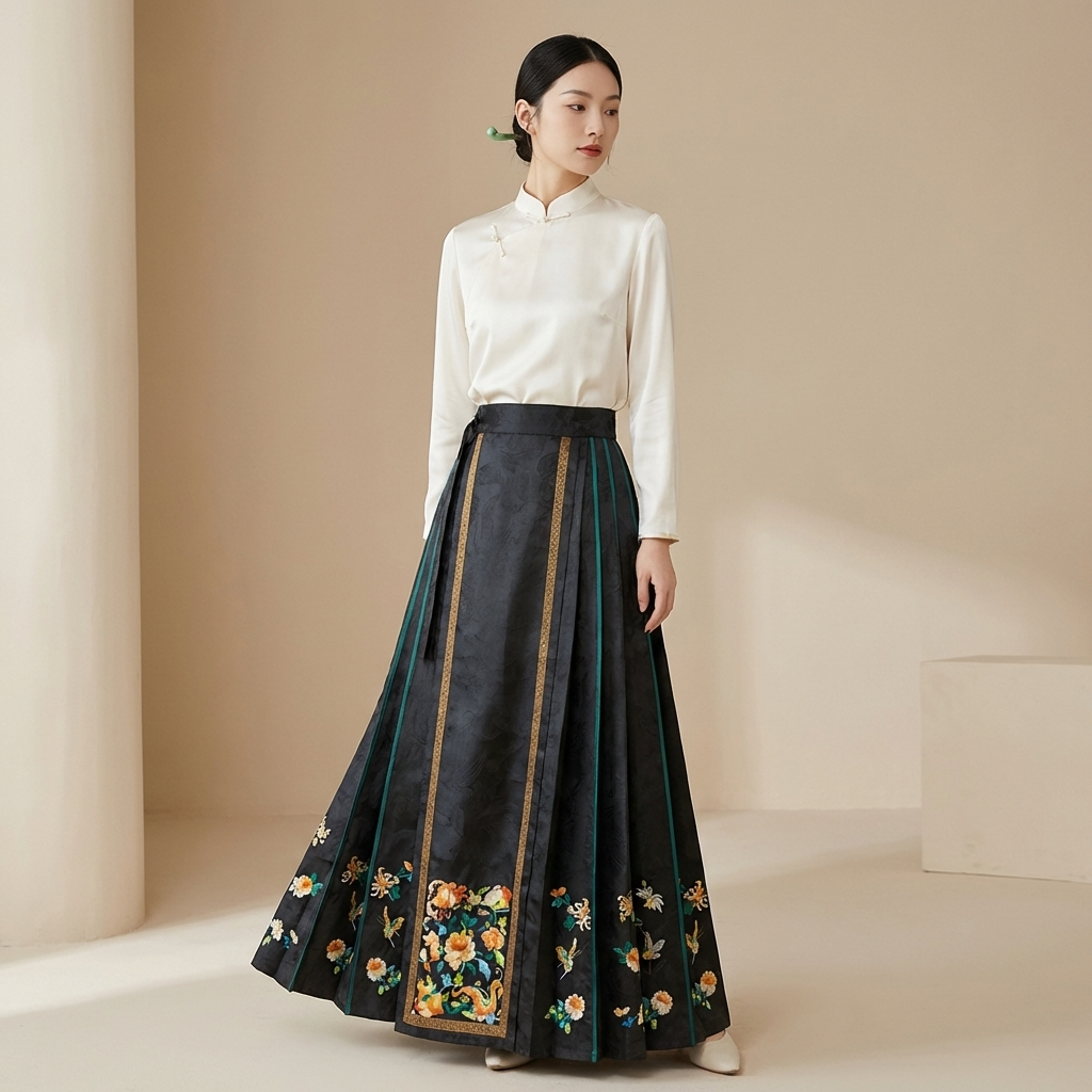 dark floral horse face skirt