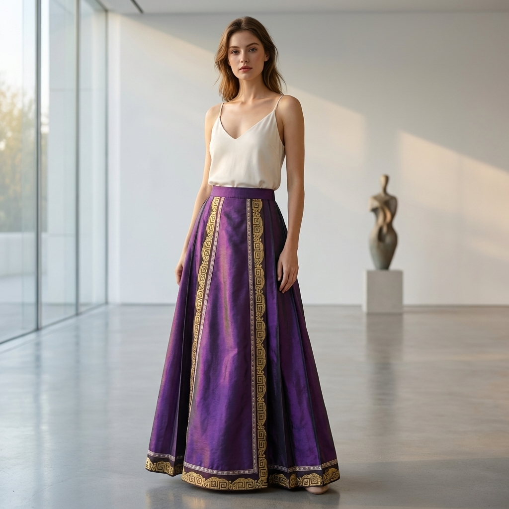 purple horse face skirt matching white camisole