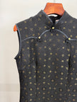 Black Gold Jacquard Xiangyunsha Qipao | Elegant Mulberry Silk Chinese Cheongsam Dress - Luxe Orienta CO., LIMITED