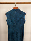 Blue Rose Jacquard Xiangyunsha Sleeveless Qipao | Elegant Chinese  Mulberry Silk Cheongsam Dress - Luxe Orienta CO., LIMITED