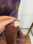 100% Mulberry Silk Xiangyunsha Purple Persimmon Print Short Sleeve Qipao Dress | LUXE ORIENTA - Luxe Orienta CO., LIMITED