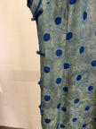 Grey-Blue Polka Dot Xiangyunsha Qipao | 100% Mulberry Silk Flower-Lo Jacquard Cheongsam - LUXE ORIENTA - Luxe Orienta CO., LIMITED