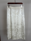 White Jacquard Rayon Side-Slit Skirt