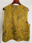 Gilded Rayon & Linen Hand-Beaded Floral Embroidered Vest  Back View