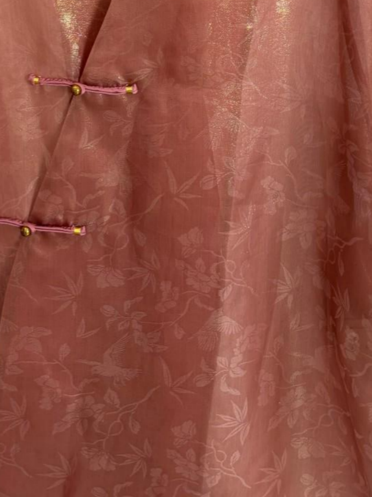 pink jacquard mulberry silk brocade blouse fabric jacquard details close-up-luxe orienta