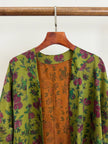 Green Xiangyunsha Silk Cardigan Neckline Detail-Luxe Orienta