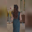 Blue Rose jacquard sleeveless xiangyunsha cheongsam