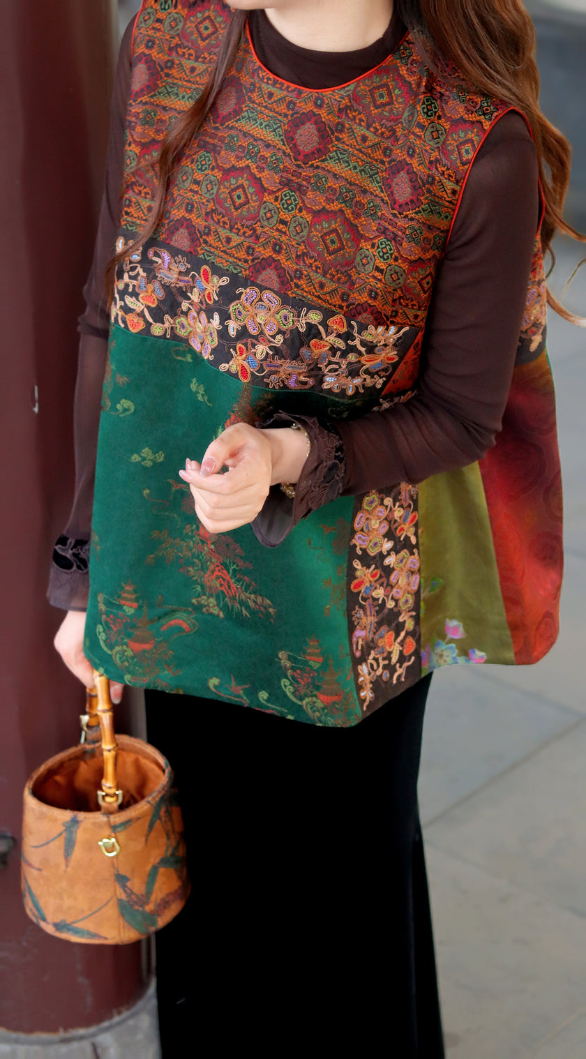 Premium Xiangyunsha & Shu Brocade Double Intangible Heritage Vest – Exquisite Oriental Craftsmanship by LUXE ORIENTA - Luxe Orienta CO., LIMITED