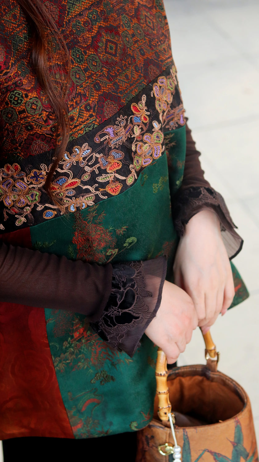 Premium Xiangyunsha & Shu Brocade Double Intangible Heritage Vest – Exquisite Oriental Craftsmanship by LUXE ORIENTA - Luxe Orienta CO., LIMITED