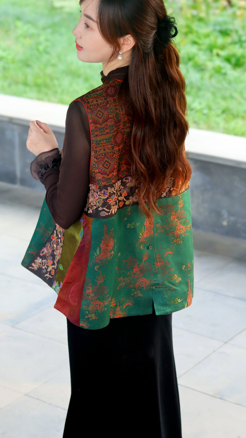 Premium Xiangyunsha & Shu Brocade Double Intangible Heritage Vest – Exquisite Oriental Craftsmanship by LUXE ORIENTA - Luxe Orienta CO., LIMITED